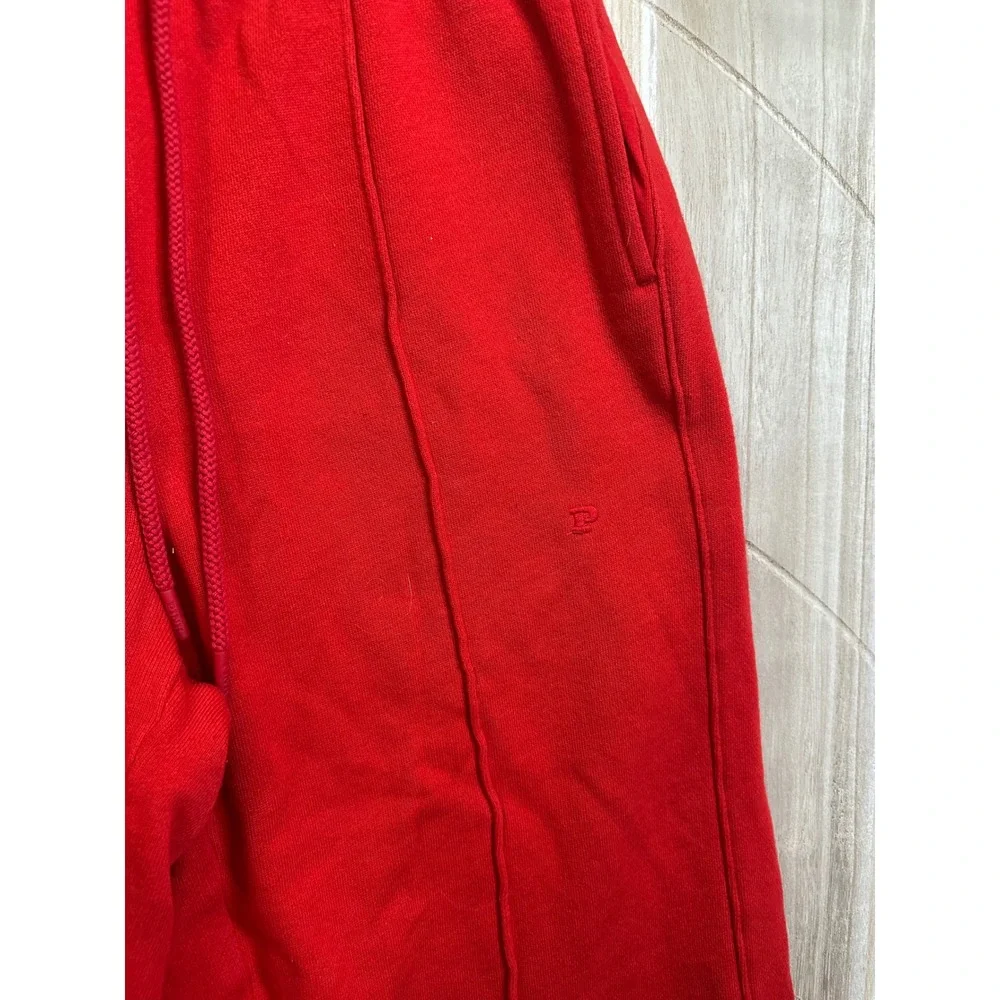 Victoria's Secret PINK Red Wide Leg Pintuck‎ Fleece Sweatpants Womens Small - Picture 4 of 8